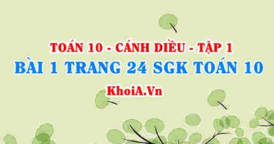 Bài 1 trang 24 SGK Toán 10 tập 1 Cánh Diều